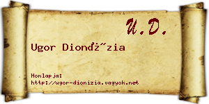 Ugor Dionízia névjegykártya